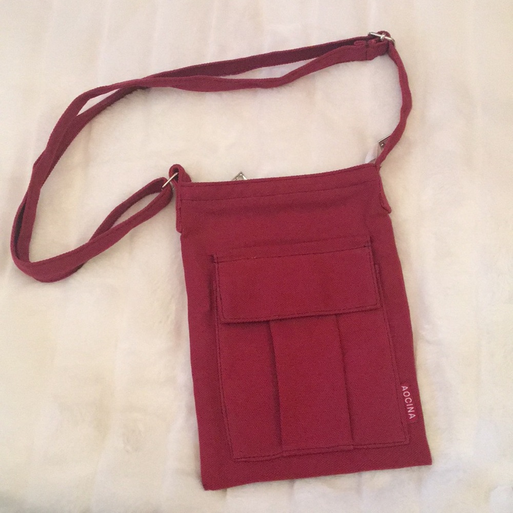 Red crossbody bag